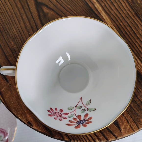 Wedgwood Pink Cuckoo Teacup and Saucer Bone China England Tricket Dish Tea Party - Picture 11 of 17